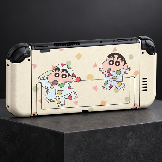 Shin-chan Playtime Skin for Nintendo Switch 2 — back mockup; skin only