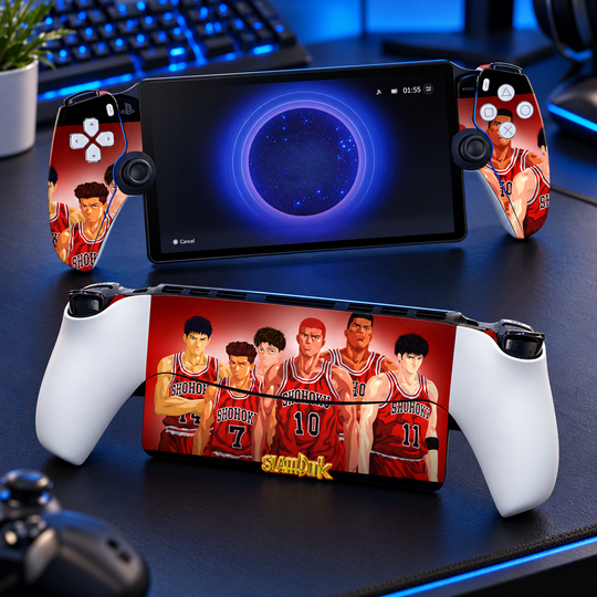 Slam Dunk Shohoku Skin for PlayStation Portal — lifestyle mockup; skin only