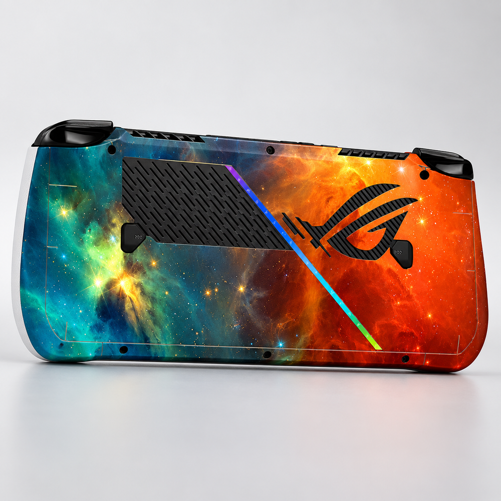 Solar Nebula Skin for ASUS ROG Ally X — back mockup; skin only
