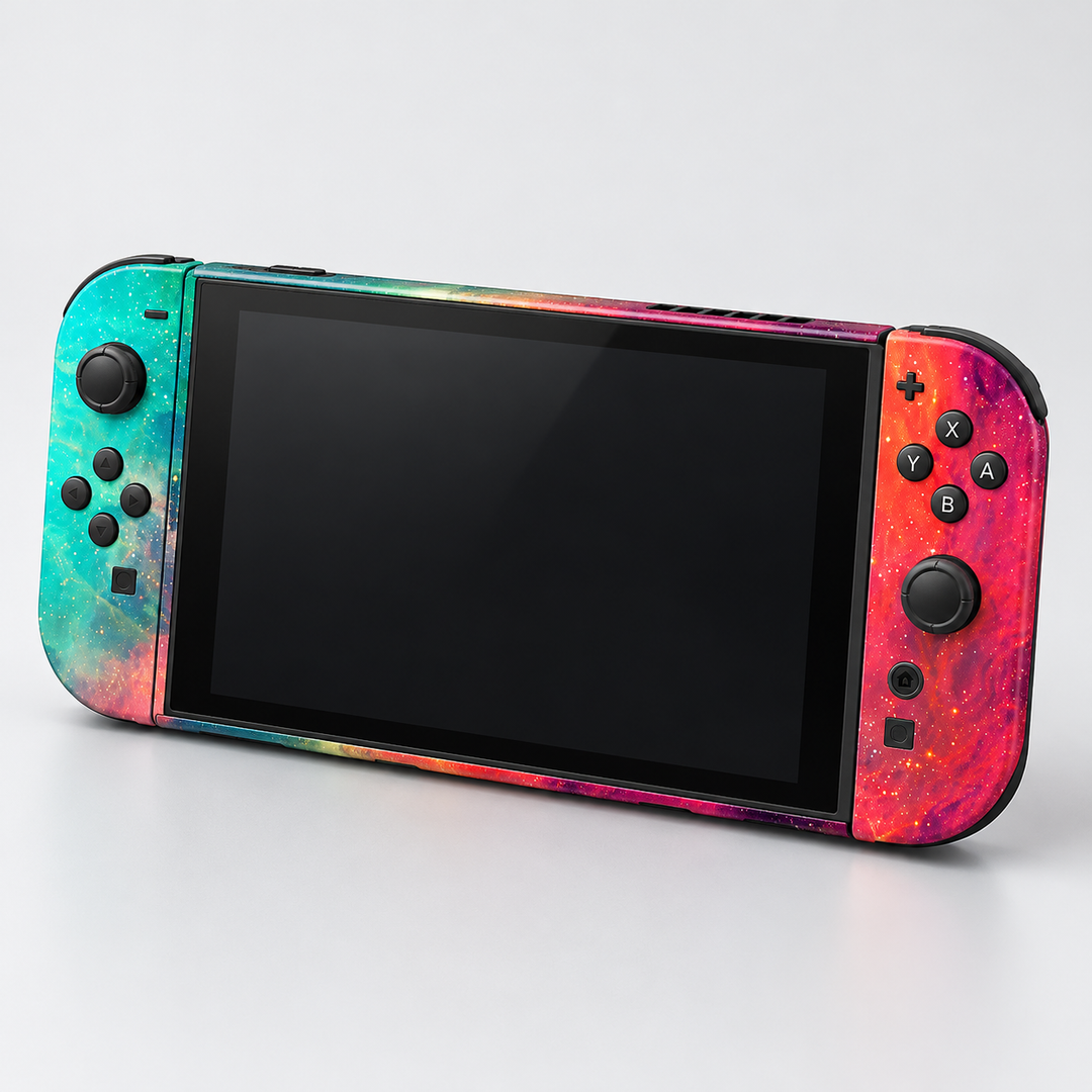 Sunset Nebula Skin for Nintendo Switch 2 — hero mockup; skin only