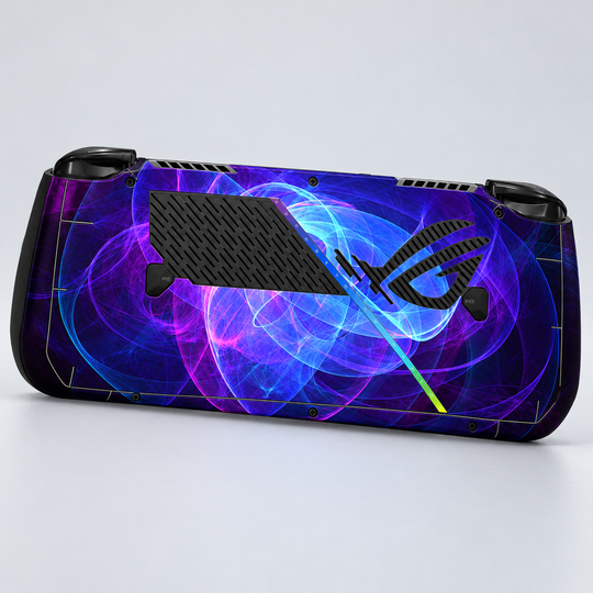 Violet Energy Skin for ASUS ROG Ally X — back mockup; skin only