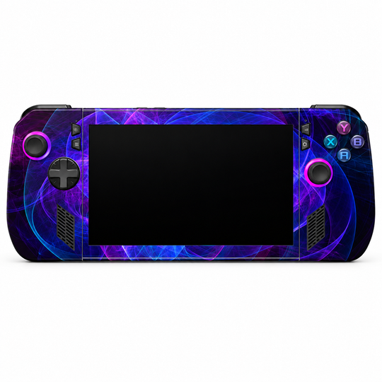 Violet Energy Skin for ASUS ROG Ally X — front mockup; skin only