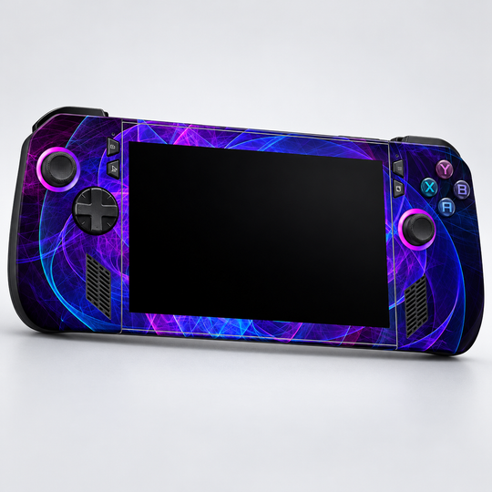 Violet Energy Skin for ASUS ROG Ally X — hero mockup; skin only
